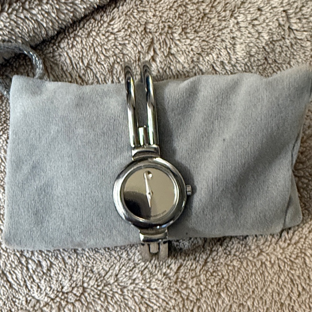Movado Silver Quartz Bangle Watch